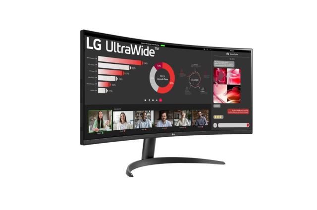 Монитор LG 34WR50QC-B, 34" UltraWide AG , Curved 21:9 VA Panel, 5ms, 3000:1, 300 cd/m2, QHD 3440x1440, HDR10, sRGB 99% , AMD FreeSync, 100Hz, HDMI, DisplayPort, PBP, Tilt, Reader Mode, Headphone Out, Black