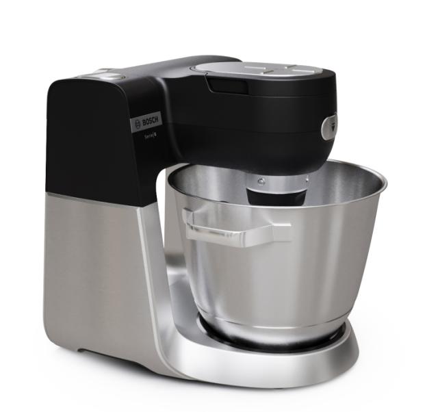 Кухненски робот Bosch MUMS6ZS00, Compact Kitchen Machine with scale, MUM6, 3D Planetary Mixing, 1600 W, Professional pastry set, Extra large 5.5L stainless steel bowl, Jet black matt