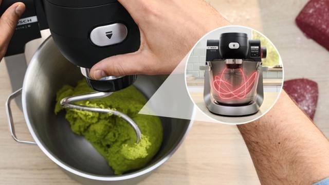 Кухненски робот Bosch MUMS6ZS00, Compact Kitchen Machine with scale, MUM6, 3D Planetary Mixing, 1600 W, Professional pastry set, Extra large 5.5L stainless steel bowl, Jet black matt