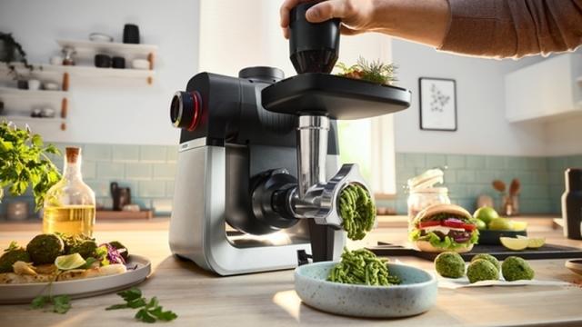 Кухненски робот Bosch MUMS6ZS34, Compact Kitchen Machine with scale, MUM6, 3D Planetary Mixing, 1600 W, Professional pastry set, ThermoSafe Blender, Meat mincer,  4 discs, Extra large 5.5L stainless steel bowl, Jet black matt
