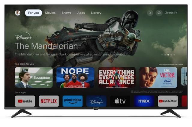 Телевизор Sharp 50GL4260E, 50" LED  Google TV, 4K Ultra HD 3840x2160 Frameless, AQUOS, 1 000 000:1, DVB-T/T2/C/S/S2, Active Motion 1000, HDR10, Dolby Atmos, Dolby Vision, Google Assistant, Chromecast Built-in, HDMI 2.1 with eARC, 3.5mm Headphone jack