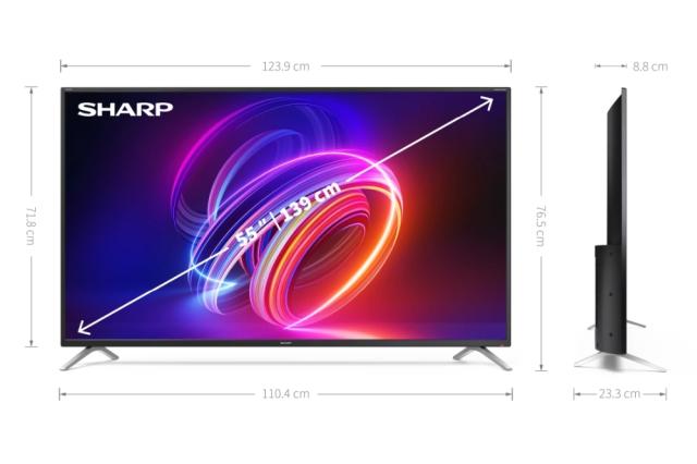 Телевизор Sharp 55EL2EA, 55" LED  Android TV, 4K Ultra HD 3840x2160 Frameless, 1 000 000:1, DVB-T/T2/C/S/S2, Active Motion 600, 2x10W (8 ohm), HDR10, harman/kardon, Dolby Vision, DTS:X, Google Assistant, Chromecast Built-in, HDMI 2.1 with eARC, SD ca