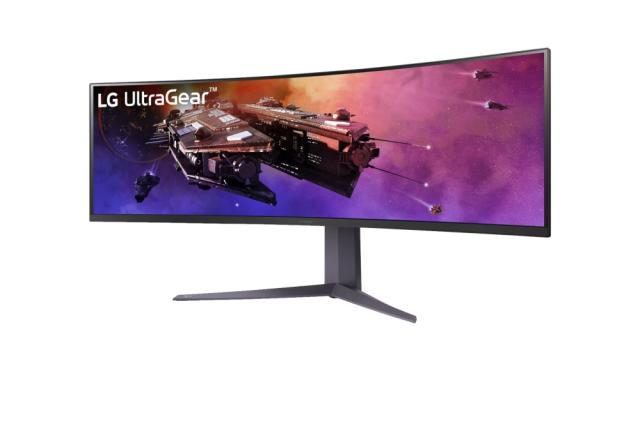 Монитор LG 45GR75DC-B, 44.5" Ultragear VA AG, 1ms, 32:9 Curved 1500R Gaming QHD (5120x1440), 200HZ, 400cd/m2, 3000:1, DCI-P3 95%, FreeSync, NVIDIA G-Sync, HDR 600 ,VRR, USB Type-C, HDMI, DisplayPort, PIP, PBP, Height, Swivel, Tilt, Black