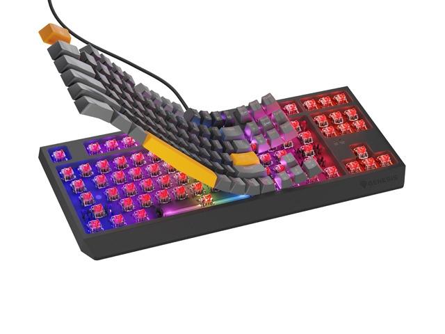 Клавиатура Genesis Gaming Keyboard Thor 230 TKL Anchor Gray Positive US RGB Mechanical Outemu Red
