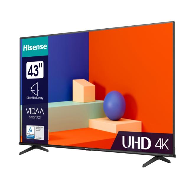 Телевизор 2x Hisense 43" A6K, 4K Ultra HD 3840x2160, DLED, DFA, Precision Colour, HDR 10+, HLG, Dolby Vision, DTS Virtual X, Smart TV, WiFi, BT, AnyView Cast, Gaming Mode, 1xHDMI2 eArc, 2xHDMI, 2xUSB, LAN, CI+, DVB-T2/C/S2, Black + Honor Earbuds X5 W