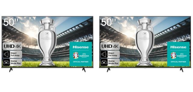 Телевизор 2x Hisense 50" A6K, 4K Ultra HD 3840x2160, DLED, DFA, Precision Colour, HDR 10+, HLG, Dolby Vision, DTS Virtual X, Smart TV, WiFi, BT, AnyView Cast, Gaming Mode, 1xHDMI2 eArc, 2xHDMI, 2xUSB, LAN, CI+, DVB-T2/C/S2, Black + Honor Earbuds X5 W