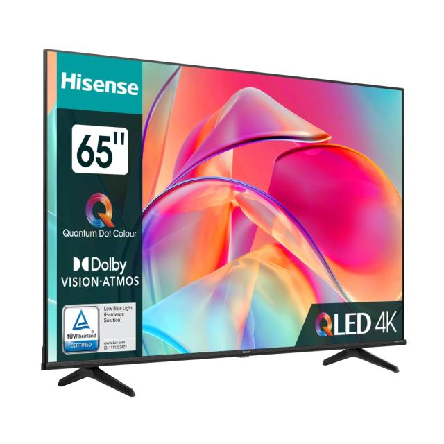 Телевизор Hisense 65" E7KQ, 4K Ultra HD 3840x2160, QLED, Quantum Dot, HDR 10+, HLG, Dolby Vision, DTS Virtual X, Smart TV, WiFi 5GHz, WiFi Direct, BT, Anyview Cast, 3xHDMI, 2xUSB, LAN, CI+, DVB-T2/C/S2, Black + Transcend 250GB, External SSD, ESD270C