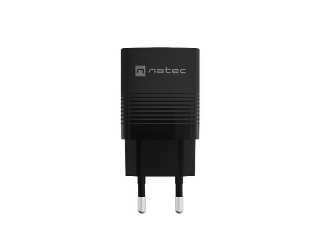 Адаптер Natec USB Charger  Ribera Gan 1X USB-A + 1X USB-C 30W, Black