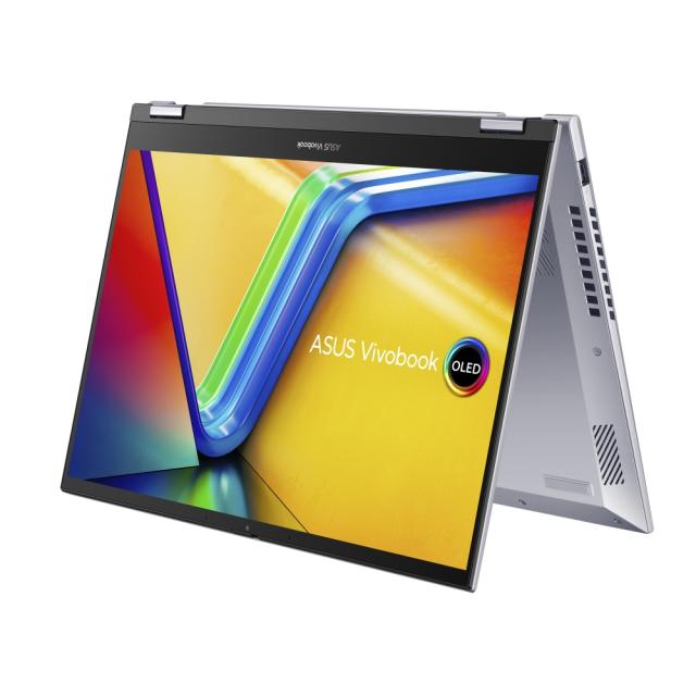 Лаптоп Asus Vivobook S Flip OLED TP3402VA-KN310W, Intel Core i5-13500H 12C (2.6/4.70 GHz, 18 MB cache), OLED, 2.8K Touch, 16GB DDR4, 512GB SSD, Windows 11 Home, Silver