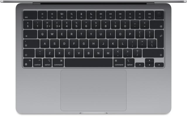 Лаптоп Apple MacBook Air 13 2024, 13.6" (34.54 cm), Apple M3 8C (3.5/4.05GHz, 20M), 8 ядра GPU Apple M3, 8GB LPDDR5, 256GB SSD, Space Grey