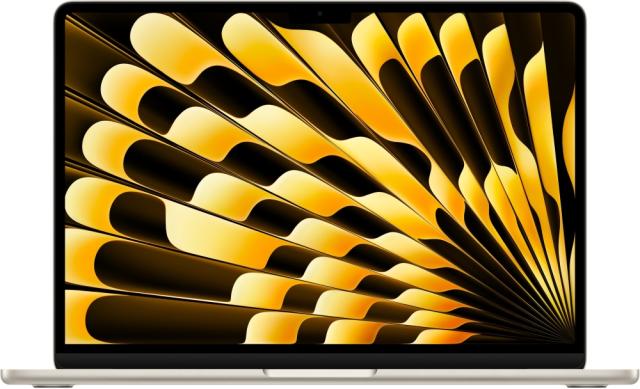 Лаптоп Apple MacBook Air 13 2024, 13.6", Apple M3 8C (3.5/4.05GHz, 20M), 8 ядра GPU Apple M3, 8GB DDR4, 256GB SSD, Starlight