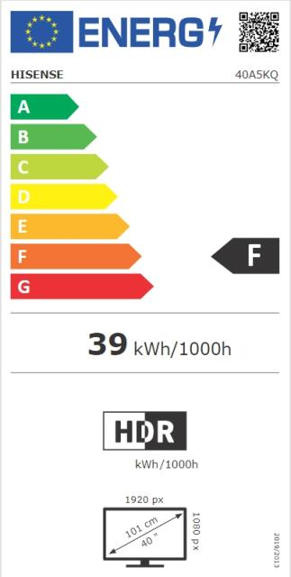 Телевизор Hisense 40" A5KQ, Full HD 1920x1080, DLED, HDR, HLG, DTS HD, DTS Virtual X, Dolby Audio, Smart TV, WiFi, WiFi Direct, 2xHDMI, 2xUSB, LAN, CI+, DVB-T2/C/S2, Black