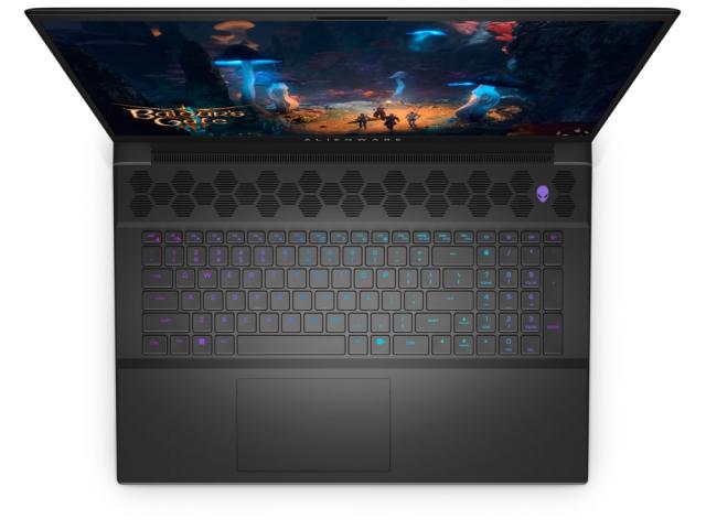 Лаптоп Dell Alienware m18 R2, Intel Core i9 14900HX (24-Core, 36MB L3 Cache, up to 5.8GHz), 18" QHD+ (2560x1600) 165Hz, 3ms, FHD IR Cam, 32 GB: 2x16 GB, DDR5, 5600 MT/s, 1TB, M.2, PCIe NVMe SSD, RTX 4080 12GB GDDR6, Wifi 7, BT, Win11 Pro, Dark Metall