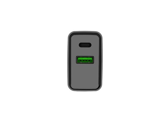 Адаптер Natec USB Charger Ribera 1X USB-A + 1X USB-C 20W, Black