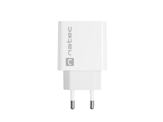 Адаптер Natec USB Charger Ribera 1X USB-A 18W, White