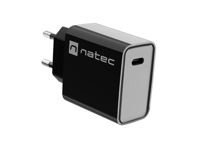 Адаптер Natec USB Charger Ribera 1X USB-C 20W, Black