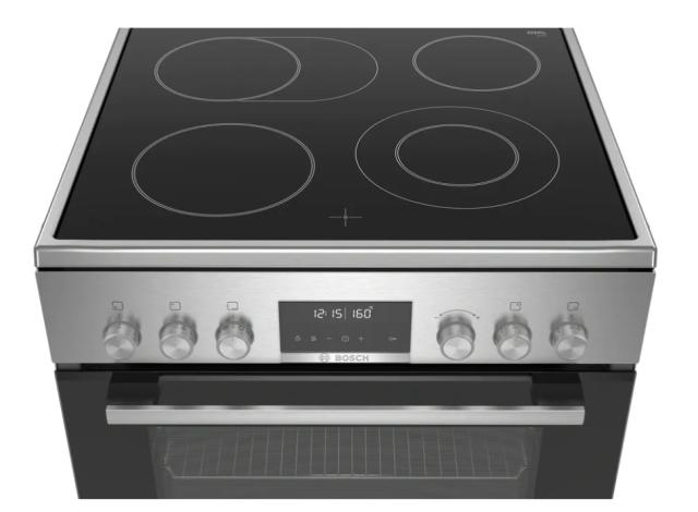 Готварска печка Bosch HKS79U250, SER6, Electric free-standing cooker, A, 63 l, AutoPilot 30, 3D Hotair, Sinking buttons, Pyrolytic+Hydrolytic, Stainless Steel