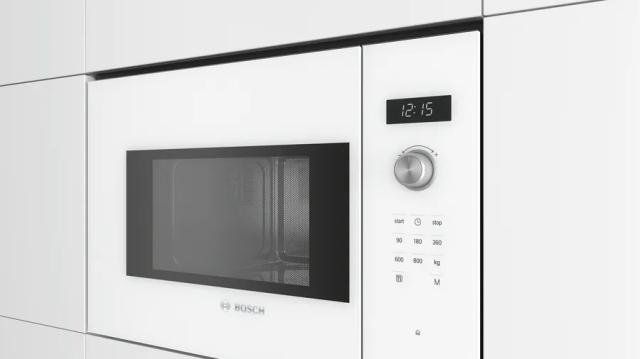 Микровълнова печка Bosch BFL524MW0 SER6; Built-in microwave, 800 W, 20 l, AutoPilot 7, left hinge, White