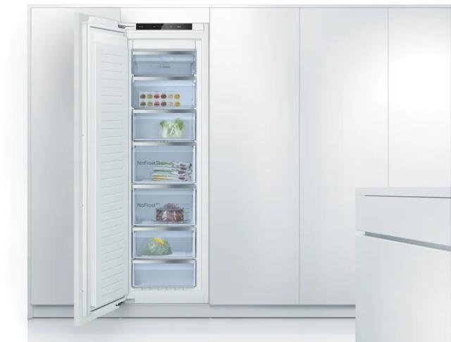 Фризер Bosch GIN81VEE0, SER4, Built-in freezer, NoFrost, E, 177.2 x 55.8 cm, 212l, 35dB(B), SuperFreeze, 5 drawers (1 BigBox), flat hinge