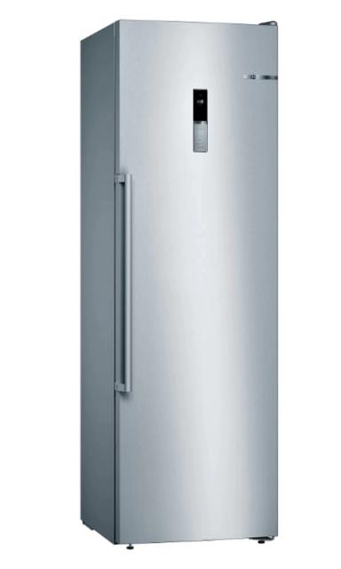 Фризер Bosch GSN36AIEP, SER6, FS upright freezer, NoFrost, E, 186/60/65cm, 242 l, 39 dB(C), IceTwister, VarioZone, 4 drawers (BigBox), vertical handle, Stainless steel