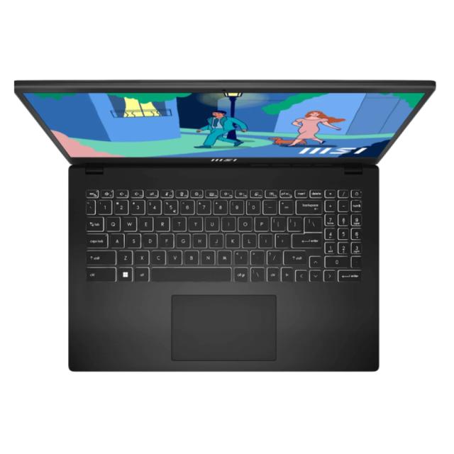 Лаптоп MSI Modern 15 B12MO, 15.6" FHD (1920x1080), 60Hz, IPS-Level, i5-1235U (10C/12T, up to 4.40 GHz, 12 MB), 16GB Onboard DDR4 3200MHz, 512GB NVMe,  Iris Xe Graphics, WiFi 6, Free DOS