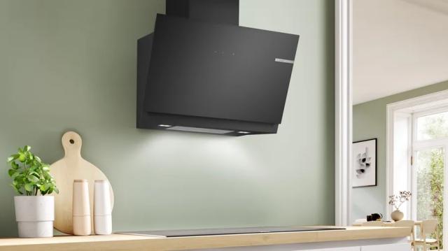Аспиратор Bosch DWK81AN60, SER6, Wall hood 80 cm, A+, EcoSilence Drive, TouchSelect, transparent glass, black print, max 432 m3/h, 51 dB, HC
