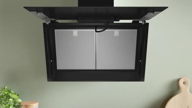 Аспиратор Bosch DWK81AN60, SER6, Wall hood 80 cm, A+, EcoSilence Drive, TouchSelect, transparent glass, black print, max 432 m3/h, 51 dB, HC