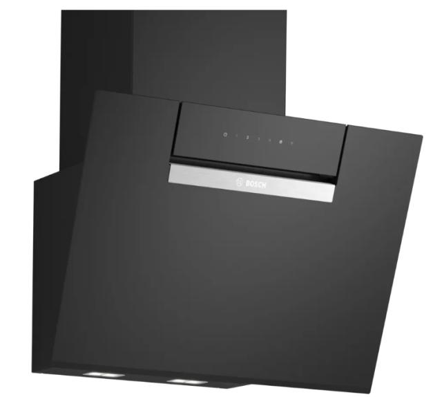 Аспиратор Bosch DWK67FN60, SER4, Wall hood 60 cm, A+, EcoSilence Drive, TouchSelect, transparent glass, black print, max 431 m3/h, 56 dB, HC