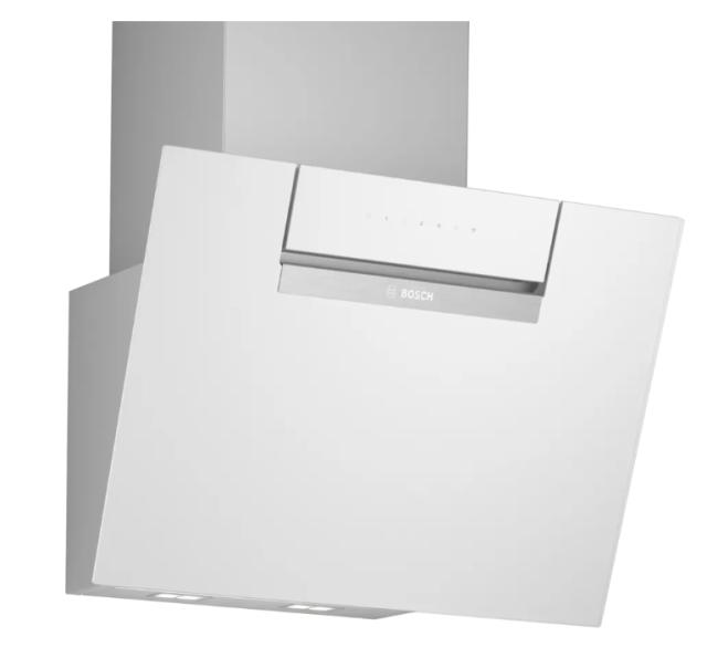Аспиратор Bosch DWK67FN20, SER4, Wall hood 60 cm, A+, EcoSilence Drive, Alexa voice control, transparent glass, white print, max 431 m3/h, 56 dB, HC