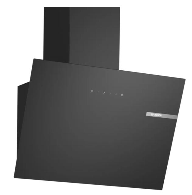 Аспиратор Bosch DWK65DK60, SER2, Wall hood 60 cm, A, LED lights, transparent glass, black print, max 430 m3/h, 60 dB
