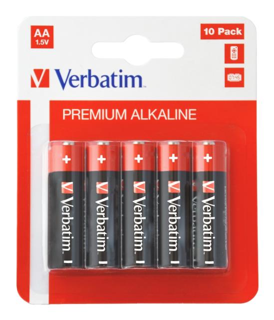 Батерия Verbatim ALKALINE BATTERY AA 10 PACK (HANGCARD)