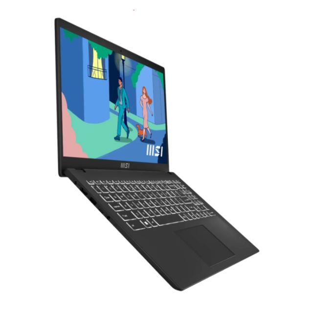 Лаптоп MSI Modern 15 B12MO, Intel Core i7-1255U 10C (1.7/4.7GHz, 12 MB), 15.6" FHD (1920x1080), IPS, Onboard DDR IV 16GB (3200MHz) , 512GB NVMe Gen3x4 SSD, Iris Xe Graphics , Intel WiFi 6, BT5.2, Single backlight KB(White), Free DOS