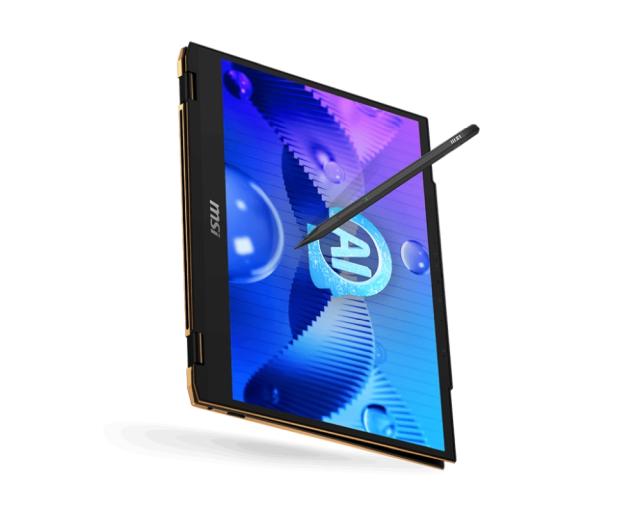 Лаптоп MSI Summit E13 AI Evo A1MTG, Intel Core Ultra 7 155H (16C/22T, up to 4.8 GHz, 24MB), 13.3” 16:10 FHD+ (1920x1200), Touchscreen, IPS, Intel Arc GPU, 32GB LPDDR5, 1TB NVMe Gen4x4 SSD, Intel Killer Wi-Fi 7, Windows 11 Pro