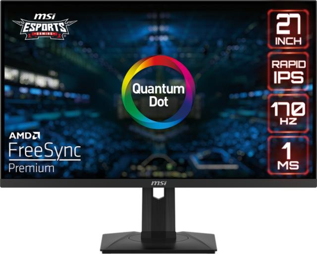 Монитор MSI G274QPF E2, 27", Rapid IPS, 1ms, 180Hz, AG, WQHD 2560x1440, Adaptive-Sync, DisplayHDR 400, NIGHT VISION, 1x DP(1.4a), 1x USB Type C (DP Alt, PD 15W), 2x HDMI (2.0b), 400 nits, Heigh Adj. 130mm, Frameless, PIP/PBP, Vesa 75