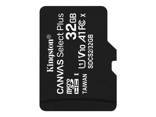 Карта памет KINGSTON 32GB micSDHC Canvas Select Plus 100R A1 C10, Single Pack w/o ADP