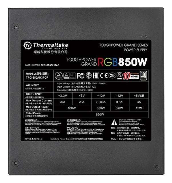 Захранване Thermaltake Toughpower Grand RGB 850W