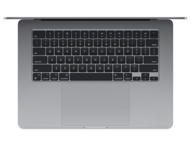 Лаптоп Apple MacBook Air 15 2024, 15.3", Apple M3 8C (3.5/4.05GHz, 20M), 10 ядра GPU Apple M3, 8GB, 256GB SSD, Space Gray