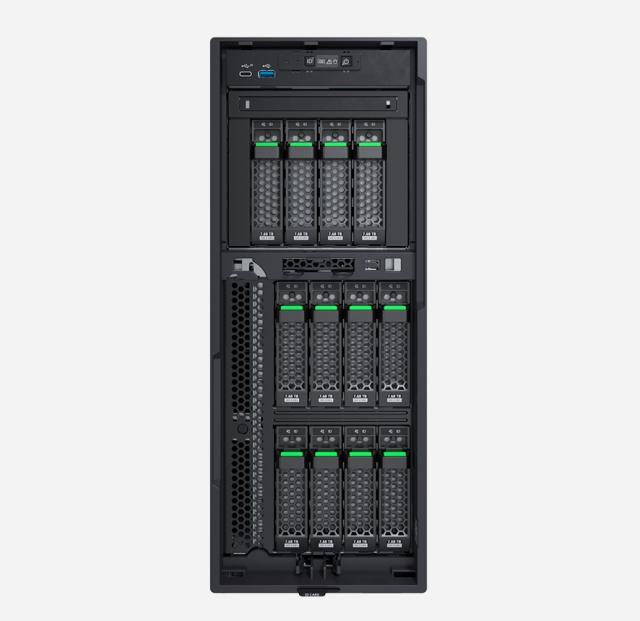 Сървър Fujitsu PRIMERGY TX1330 M5, Intel Xeon E-2388G 8C/16T 3.20 GHz, 1x32GB 2Rx8 DDR4-3200 U ECC), 2x480GB SSD 2.5"HP, Nvidia T400 4GB GDDR6, Basic 2.5' kit (8x) HP, RAID 0/1/10, 2x1GB(RJ45), ErP Lot9 for 8x HDDs, iRMCS6 eLCM, TPM 2.0 V1, PSU 500W 
