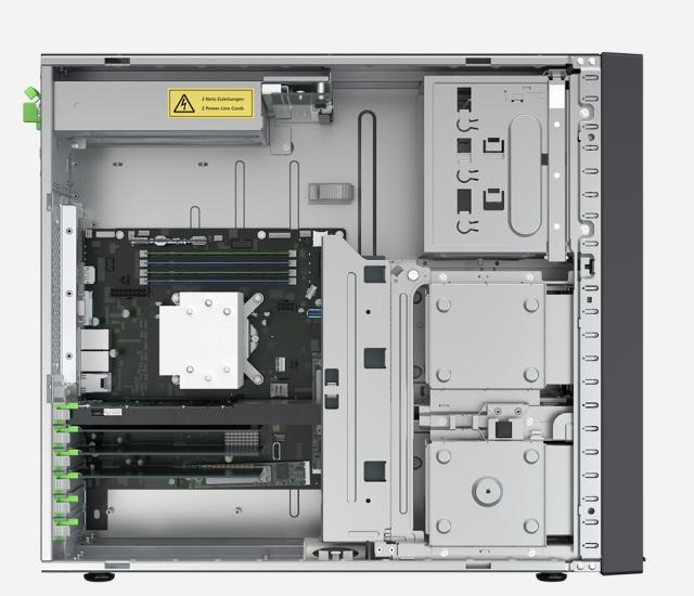 Сървър Fujitsu PRIMERGY TX1330 M5, Intel Xeon E-2388G 8C/16T 3.20 GHz, 1x32GB 2Rx8 DDR4-3200 U ECC), 2x480GB SSD 2.5"HP, Nvidia T400 4GB GDDR6, Basic 2.5' kit (8x) HP, RAID 0/1/10, 2x1GB(RJ45), ErP Lot9 for 8x HDDs, iRMCS6 eLCM, TPM 2.0 V1, PSU 500W 