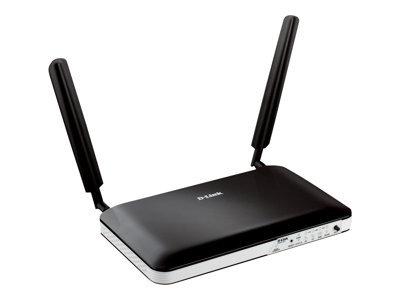 Рутер D-Link DWR-921, 3G/4G, 300Mbps, Wireless N, 4 x LAN 100, 1 x WAN 100,  3G/4G LTE, SIM card slot, 2 x външни антени