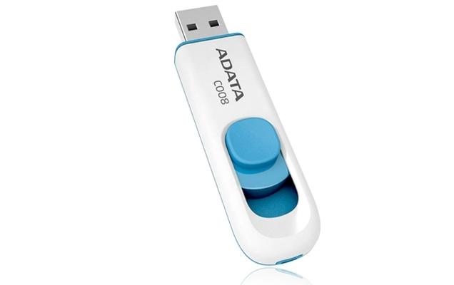 USB памет Adata 32GB C008, USB 2.0, Бяла