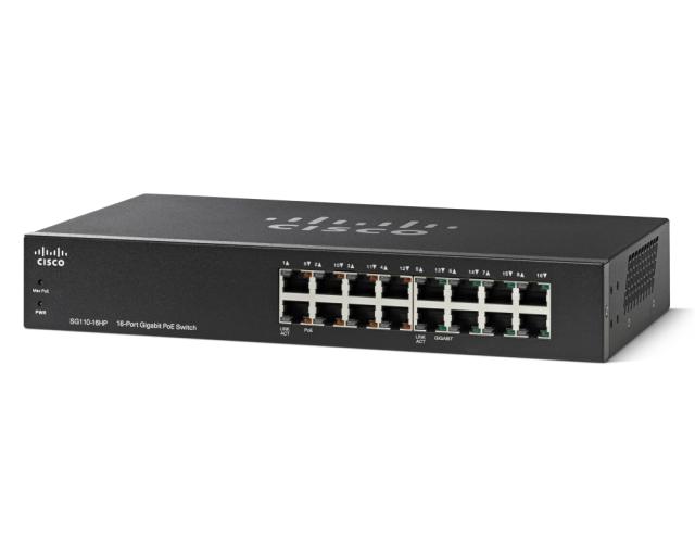 Комутатор Cisco SG110-16HP 16-Port PoE Gigabit Switch