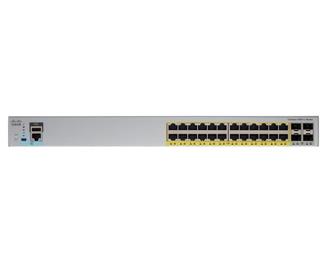 Комутатор Cisco Catalyst 2960L Smart Managed 24 port Gig, PoE+, 4x10G SFP+, LAN Lite
