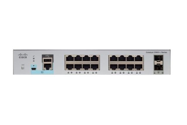 Комутатор Cisco Catalyst 2960L Smart Managed 16 port Gig, 2x1G SFP, LAN Lite