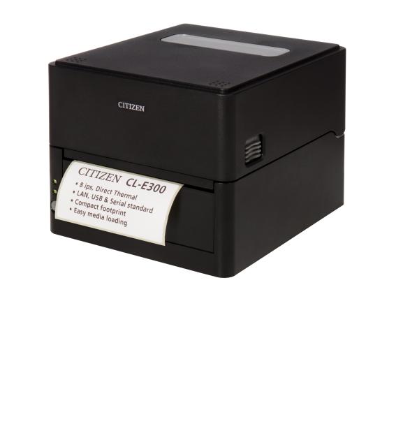 Етикетен принтер Citizen CL-E300 Printer; Barcode Cutter, LAN, USB, Serial, Black, EN Plug
