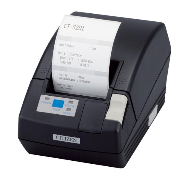 POS принтер Citizen CT-S281L Printer; Label, USB, Black, inc PSU