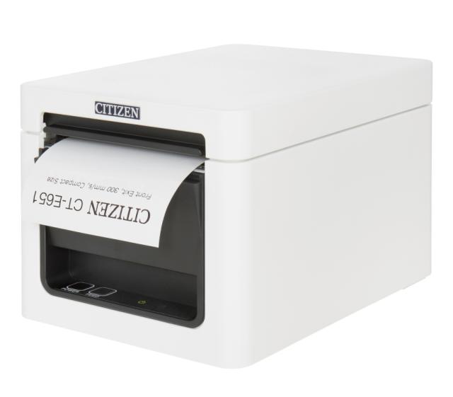 POS принтер Citizen CT-E651 Printer; Bluetooth, USB, Pure White