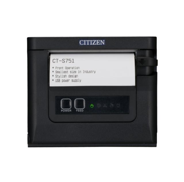 POS принтер Citizen CT-S751 Printer; Bluetooth, USB, Black Case