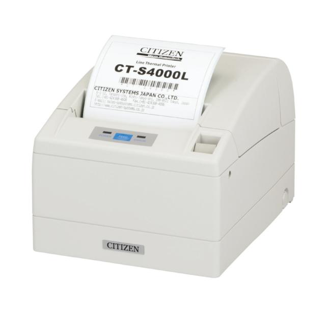 POS принтер Citizen CT-S4000 Printer; Label version, Serial + USB, Ivory White