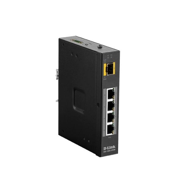 Комутатор D-Link 5 Port Unmanaged Switch with 4 x 10/100/1000BaseT(X) ports (4 PoE) & 1 x 100/1000BaseSFP ports 